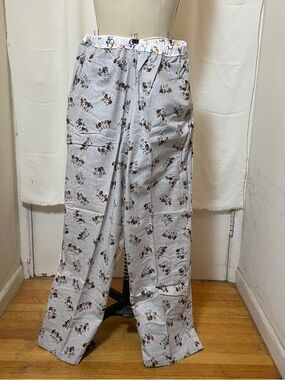 The Queer Community Hand Crafted Gray Pajama Pants with Brown Print